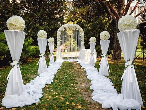 Wedding Aisle Decorations Pew Flowers,6 Pcs Artificial Rose Flower Chair Decoration Church Celebration Fake Flower Props for Wedding Party Party Photography in Kuwait