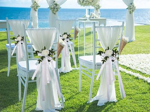 Wedding Aisle Decorations Pew Flowers,6 Pcs Artificial Rose Flower Chair Decoration Church Celebration Fake Flower Props for Wedding Party Party Photography in Kuwait