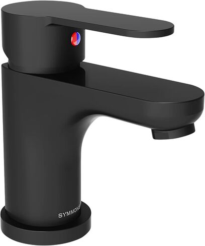 Symmons Identity Single Hole Single Handle Bathroom Faucet with Push Pop Drain in Matte Black (1.0 GPM), Large in Saudi Arabia