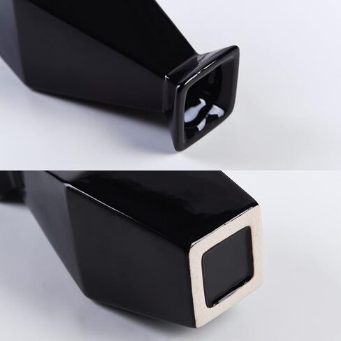 مجموعة مزهريات سيراميك يوندو مكونة من 3 قطع - مثالية لديكور المنزل والمكتب والمدخل، ومزهريات سوداء لديكور غرفة المعيشة الحديثة والريفية، وديكور منزلي بسيط. قطع مركزية مثالية أو مزهريات زهور بامباس in Kuwait