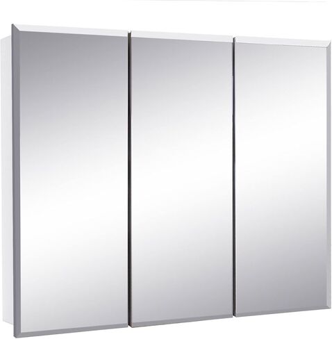Design House 36 Inch Cyprus Bathroom Medicine Cabinet, Durable Pre-Assembled Wall Mounted Cabinet w/Frameless Mirrored Doors, White, 590265 in Saudi Arabia