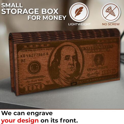 Money Gift Boxes for Cash Birthday - Personalized Wooden Box Money Holder Gift, Custom Engraved Wood Present Box for Wedding, Unique Money Gift Boxes for Cash Christmas, Anniversary, Graduation in Saudi Arabia