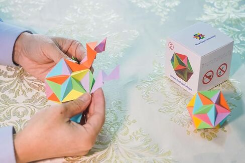 نسج متعدد السطوح متعدد السطوح المواد الصلبة الهندسية ثلاثية الأبعاد نموذج ورقي DIY نموذج رقم 2: ألغاز أوريغامي اثنا عشري رائعة بأنماط هندسية من الورق، تتضمن مجموعة واحدة من المواد كمكافأة in Kuwait