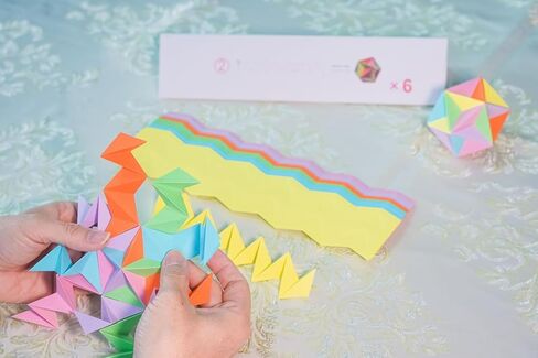 نسج متعدد السطوح متعدد السطوح المواد الصلبة الهندسية ثلاثية الأبعاد نموذج ورقي DIY نموذج رقم 2: ألغاز أوريغامي اثنا عشري رائعة بأنماط هندسية من الورق، تتضمن مجموعة واحدة من المواد كمكافأة in Kuwait