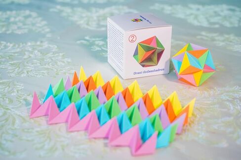 نسج متعدد السطوح متعدد السطوح المواد الصلبة الهندسية ثلاثية الأبعاد نموذج ورقي DIY نموذج رقم 2: ألغاز أوريغامي اثنا عشري رائعة بأنماط هندسية من الورق، تتضمن مجموعة واحدة من المواد كمكافأة in Kuwait