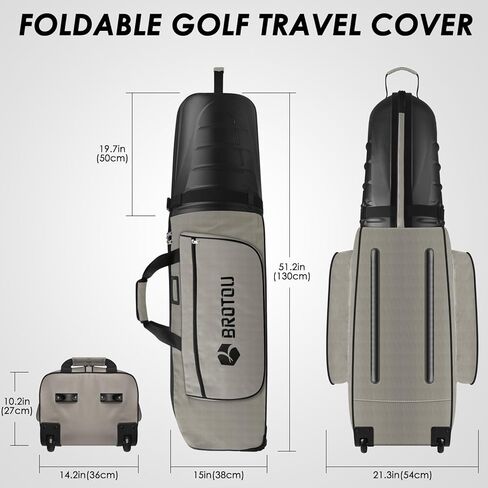 BROTOU Golf Travel Bags for Airlines with Tank Wheels and ABS Hard Shell Top Golf Club Travel Case Waterproof Oxford Fabric Protect Golf Clubs Large Capacity and Easy to Maneuver in Kuwait