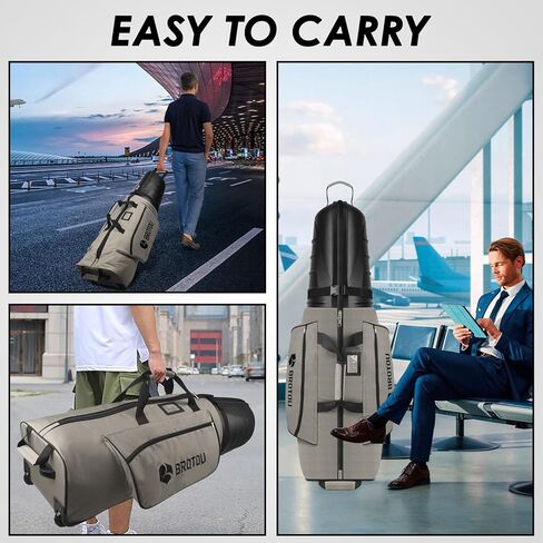 BROTOU Golf Travel Bags for Airlines with Tank Wheels and ABS Hard Shell Top Golf Club Travel Case Waterproof Oxford Fabric Protect Golf Clubs Large Capacity and Easy to Maneuver in Kuwait