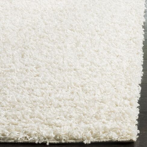 سجادة SAFAVIEH Athens Shag Collection - 3' x 5'، أبيض فاتح، سمك 1.5 بوصة مثالية لمناطق المرور العالية في المدخل، غرفة المعيشة، غرفة النوم (SGA119B) in Saudi Arabia