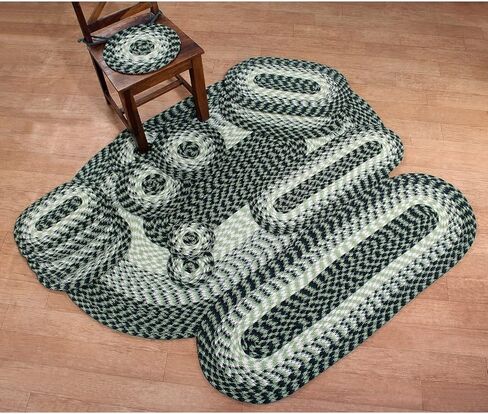 Better Trends Denali Collection 100% Cotton 15 Piece Set Braided Rug Set in Hunter in Saudi Arabia