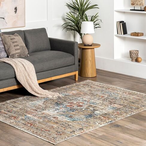 nuLOOM Marley Traditional Medallion Fringe Accent Rug, 3x5, Beige in Saudi Arabia