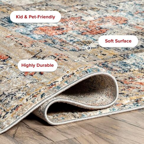 nuLOOM Marley Traditional Medallion Fringe Accent Rug, 3x5, Beige in Saudi Arabia