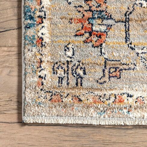 nuLOOM Marley Traditional Medallion Fringe Accent Rug, 3x5, Beige in Saudi Arabia