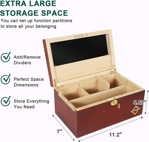 مجموعة صندوق خيزران كبير من TNAMASUN مع قفل، صندوق تخزين مزخرف للمنزل مع صينية قابلة للإزالة، برطمانات زجاجية، أداة ملحقة، صندوق هدايا رائع in Kuwait