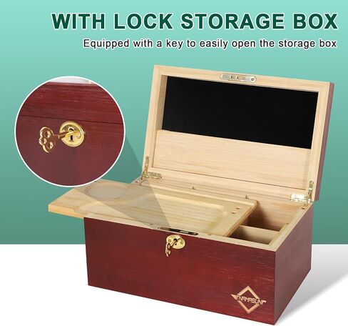 مجموعة صندوق خيزران كبير من TNAMASUN مع قفل، صندوق تخزين مزخرف للمنزل مع صينية قابلة للإزالة، برطمانات زجاجية، أداة ملحقة، صندوق هدايا رائع in Kuwait