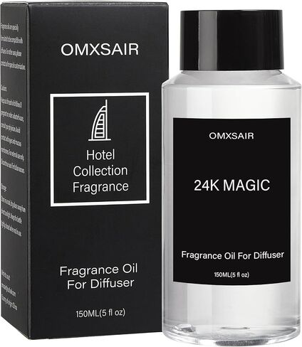 24K Magic Hotel Collection Diffuser Oil والروائح المنزلية الفاخرة - زيت ناشر سحري 24K 150 مل - الحمضيات والبرغموت والياسمين - زيت ناشر الروائح العلاجية - زيوت عطرية سحرية 24K للناشر in Kuwait