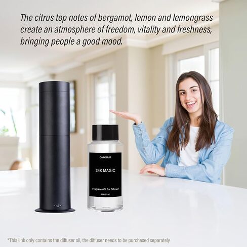 24K Magic Hotel Collection Diffuser Oil والروائح المنزلية الفاخرة - زيت ناشر سحري 24K 150 مل - الحمضيات والبرغموت والياسمين - زيت ناشر الروائح العلاجية - زيوت عطرية سحرية 24K للناشر in Kuwait
