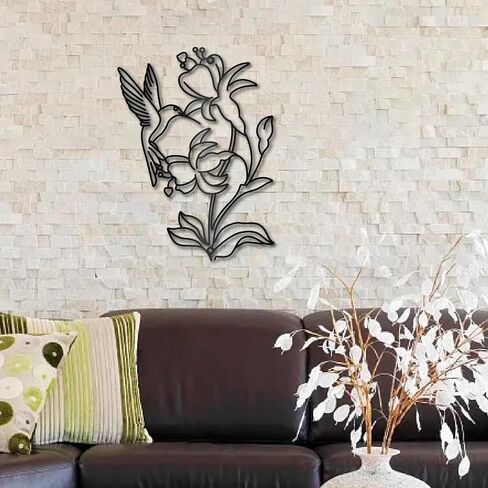CREATCABIN Dandelion Metal Wall Art Iron Flower Wall Decor Hanging Black Hollow Out Symmetry Silhouette Ornament Iron Sign for Yoga Studio Indoor Outdoor Home Office Decoration Gift Black 11.8x6Inch in Saudi Arabia