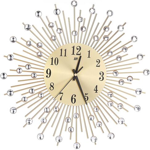 ساعة حائط روزنيس ثلاثية الأبعاد الماسية ساعة ديكور ساعة حائط ديكور غرفة المعيشة ساعات كوارتز هادئة ساعات حديثة بسيطة (ذهبي) in Kuwait