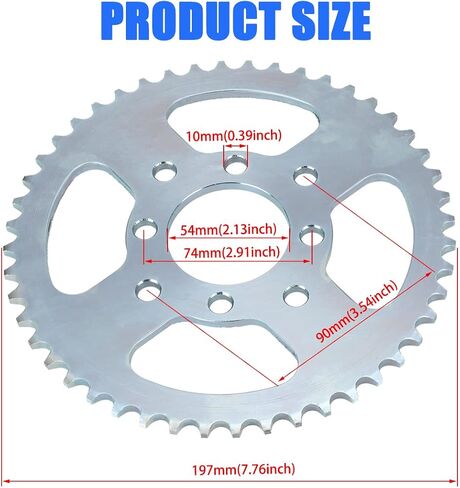 YOXUFA 40/41/420 Chain 48T Sprocket + Go Kart Sprocket Hub with 1" Bore 1/4" Keyway for Go Kart Cart Predator 212cc 196cc 6.5hp Engine Heavy Duty Steel Silver Powersports Accessories Parts in Kuwait
