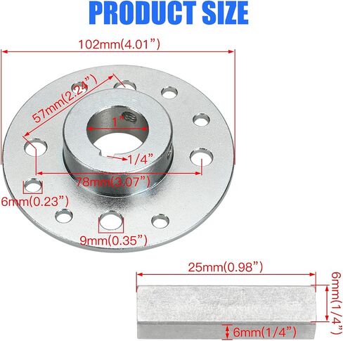 YOXUFA 40/41/420 Chain 48T Sprocket + Go Kart Sprocket Hub with 1" Bore 1/4" Keyway for Go Kart Cart Predator 212cc 196cc 6.5hp Engine Heavy Duty Steel Silver Powersports Accessories Parts in Kuwait
