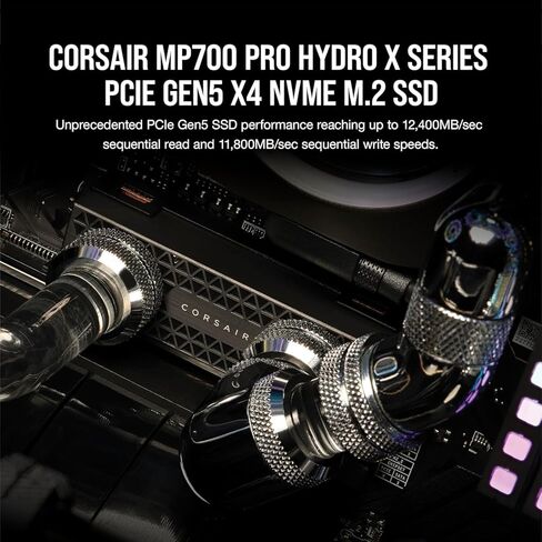Corsair MP700 PRO 2TB M.2 PCIe Gen5 x4 NVMe 2.0 SSD - M.2 2280 - قراءة تسلسلية تصل إلى 12400 ميجابايت/ثانية - TLC NAND عالي الكثافة - أسود in Saudi Arabia