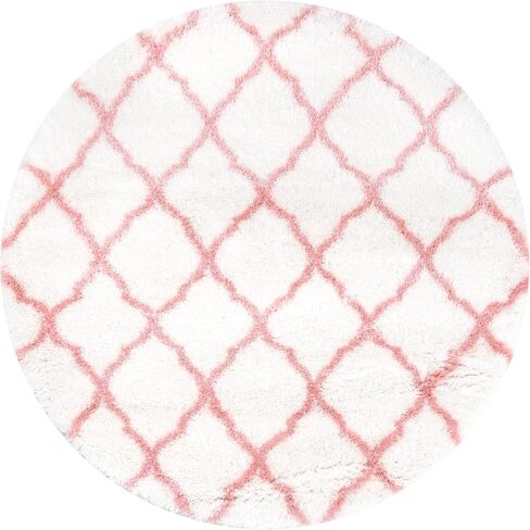 nuLOOM Nelda Trellis Kids Shag Area Rug, 8x10, Baby Pink in Saudi Arabia