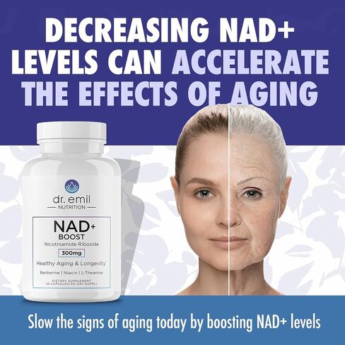 DR. EMIL NUTRITION NAD+ Boost - Nicotinamide Riboside Supplement for Longevity, Healthy Aging & Cellular Regeneration - NAD Supplement with with Berberine, L-Theanine & Niacin Twin Pack in Saudi Arabia