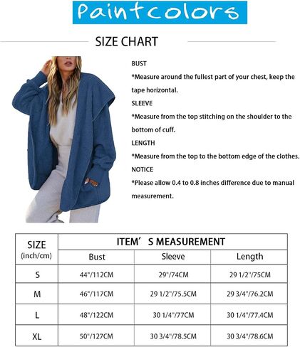 Paintcolors Women's Winter Faux Fuzzy Jacket Coat Fleece Hooded Long Sleeve Sherpa Jacket Oversized Teddy Coat with Pockets in Saudi Arabia