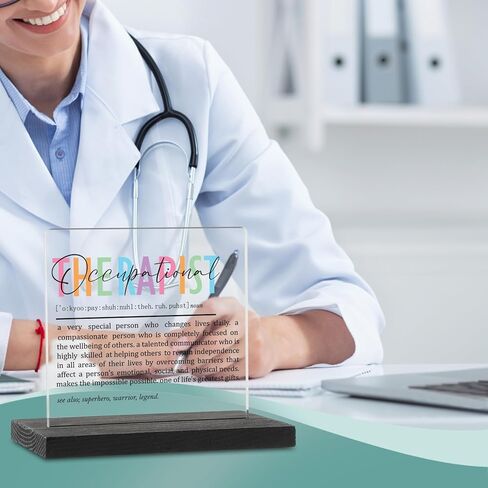Physical Therapist Gifts for Women Clear Desk Decor Sign, Physical Therapy Appreciation Gifts for Doctor Student, PT Definition Plaque Signs for Medical Clinic Office Decor TZD23 in Kuwait
