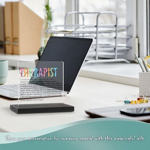 Physical Therapist Gifts for Women Clear Desk Decor Sign, Physical Therapy Appreciation Gifts for Doctor Student, PT Definition Plaque Signs for Medical Clinic Office Decor TZD23 in Kuwait