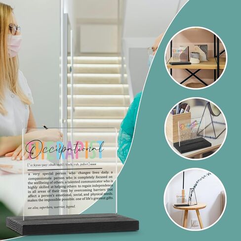 Physical Therapist Gifts for Women Clear Desk Decor Sign, Physical Therapy Appreciation Gifts for Doctor Student, PT Definition Plaque Signs for Medical Clinic Office Decor TZD23 in Kuwait