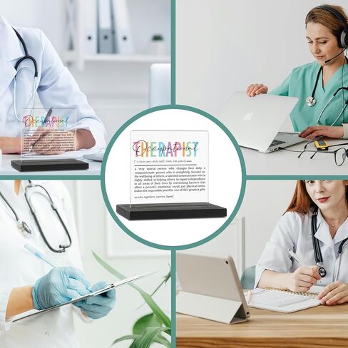 Physical Therapist Gifts for Women Clear Desk Decor Sign, Physical Therapy Appreciation Gifts for Doctor Student, PT Definition Plaque Signs for Medical Clinic Office Decor TZD23 in Kuwait