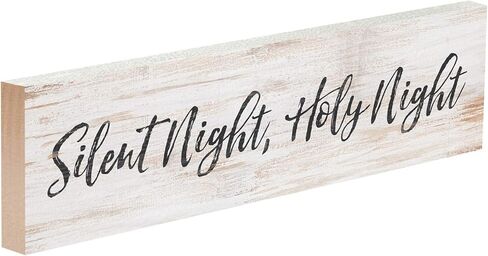 P. Graham Dunn Silent Night Holy Night Christmas Whitewash 6 × 1.5 لوحة صغيرة من خشب الصنوبر على سطح الطاولة in Kuwait