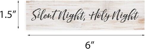 P. Graham Dunn Silent Night Holy Night Christmas Whitewash 6 × 1.5 لوحة صغيرة من خشب الصنوبر على سطح الطاولة in Kuwait