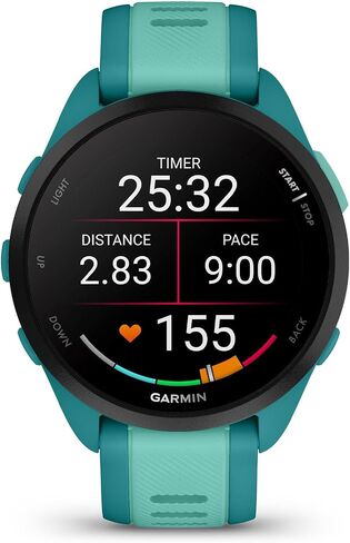 Garmin Forerunner® 165, Running Smartwatch, 43mm, Black | Essential Training & Recovery Features, Built-In GPS for Distance, Pace & Speed, Garmin Coach, Daily Suggested Workouts in Saudi Arabia