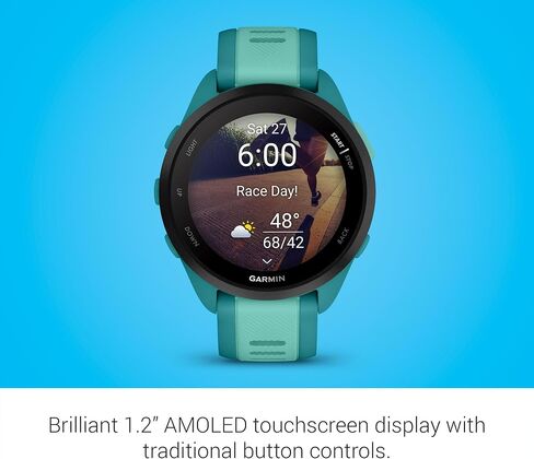 Garmin Forerunner® 165, Running Smartwatch, 43mm, Black | Essential Training & Recovery Features, Built-In GPS for Distance, Pace & Speed, Garmin Coach, Daily Suggested Workouts in Saudi Arabia