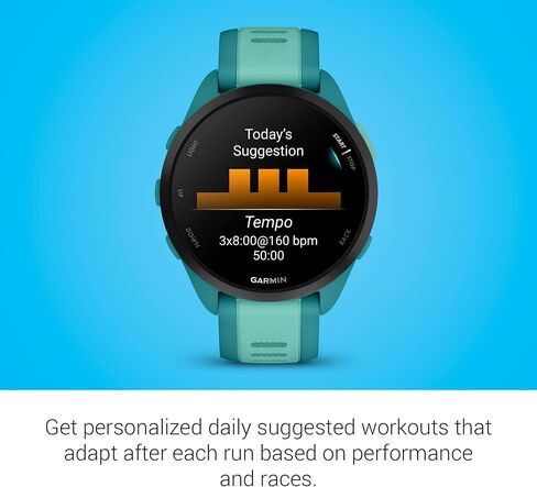 Garmin Forerunner® 165, Running Smartwatch, 43mm, Black | Essential Training & Recovery Features, Built-In GPS for Distance, Pace & Speed, Garmin Coach, Daily Suggested Workouts in Saudi Arabia