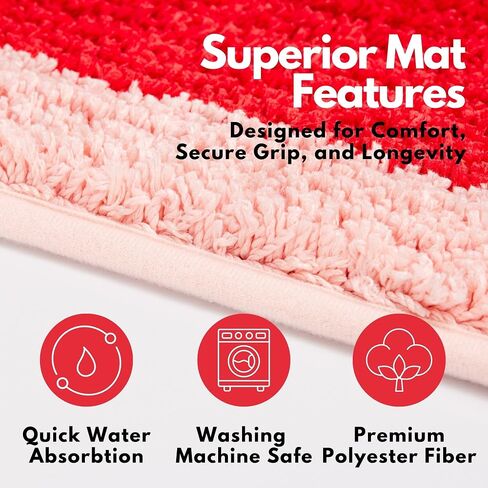 Extra Large Bath Bites Strawberry Bath Mat 35"x41" - You're Berry Cute, Fun Bath Mat, Large Area Rug, Aesthetic Bathroom Rugs for bathroom decor or home decor, cute bathroom mat non slip washable rug in Saudi Arabia