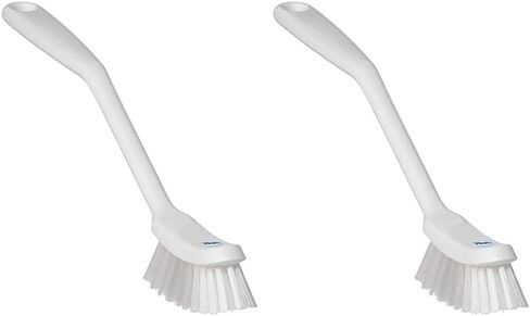 Fine Dish Brush - Heavy-Duty, Narrow, Slip-Resistant Cleaning Brush, Polypropylene, Polyester Bristle, 11 Inch, Yellow, (42876) in Saudi Arabia