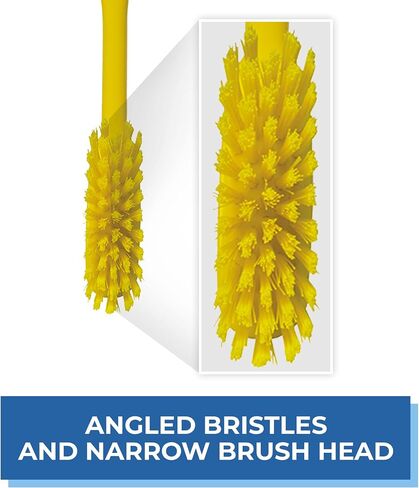 Fine Dish Brush - Heavy-Duty, Narrow, Slip-Resistant Cleaning Brush, Polypropylene, Polyester Bristle, 11 Inch, Yellow, (42876) in Saudi Arabia