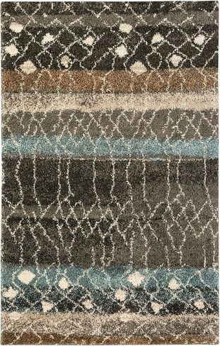 سجادة Mohawk Home Huxley Adobe Abstract Shag Area، 5'x8'، بني/بيج in Kuwait