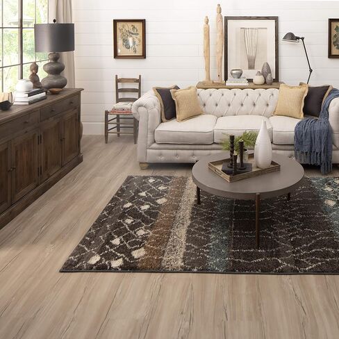 سجادة Mohawk Home Huxley Adobe Abstract Shag Area، 5'x8'، بني/بيج in Kuwait