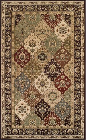 Superior Indoor Area Rug, Traditional Floral Classic Floor Decor for Bedroom, Entryway, Hallway, Office, Living/Dining, Plush Carpet Cover, Palmyra Collection, 5' x 8', Chocolate in Saudi Arabia