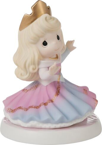 Precious Moments Disney Princess Sleeping Beauty Figurine | Living Life in Full Color Disney Aurora | Bisque Porcelain Figurine | Princess Aurora | Hand-Painted in Saudi Arabia