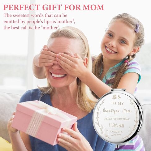 مرآة صغيرة الحجم، مرآة مكياج للسفر، أفضل الهدايا من الابنة أو الابن، هدايا I Love You Mum لعيد ميلاد الأم والذكرى السنوية والزفاف وعيد الحب وعيد الأم in Saudi Arabia