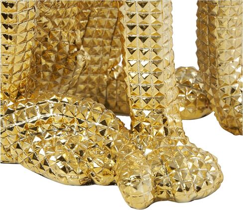 Deco 79 Resin Leopard Decorative Sculpture Sitting Home Decor Statue with Diamond Facet Texture, Accent Figurine 9" x 13" x 21", Gold in Saudi Arabia