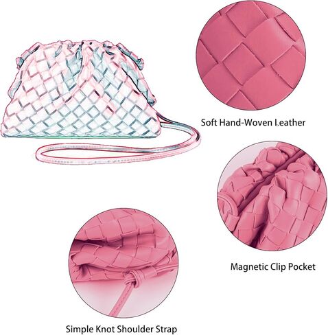 Woven Dumpling Bag for Women Clutch Purses, Cloud Crossbody Handbag Soft Shoulder Bag in Saudi Arabia