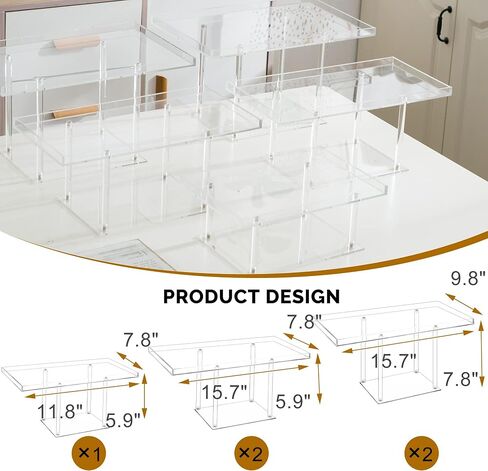 3 Pack Dessert Table Display Set, Clear Acrylic Dessert Stands Buffet Risers for Cupcakes Dessert Pastry Food Treat Tier Cookie Dessert Platter Serving Trays Stand for Wedding Birthday Party in Saudi Arabia