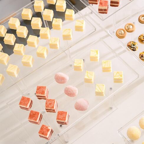 3 Pack Dessert Table Display Set, Clear Acrylic Dessert Stands Buffet Risers for Cupcakes Dessert Pastry Food Treat Tier Cookie Dessert Platter Serving Trays Stand for Wedding Birthday Party in Saudi Arabia