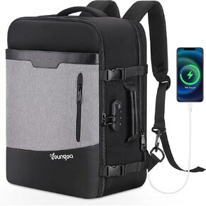 YOUNGOA 18 * 14 * 8 Inch Carry on Backpack for Men, Large Personal Item Backpack Airline Approved for Men, Mochila de Viaje para Hombre, Anti-theft Travel Backpack for Airplanes